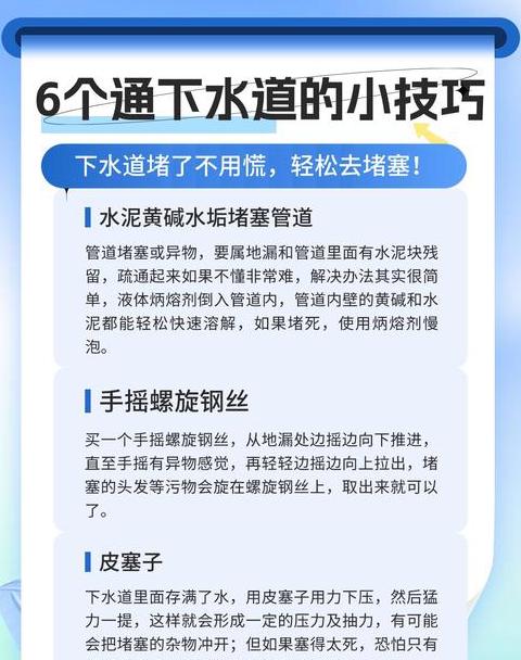 下水管道堵了如何疏通