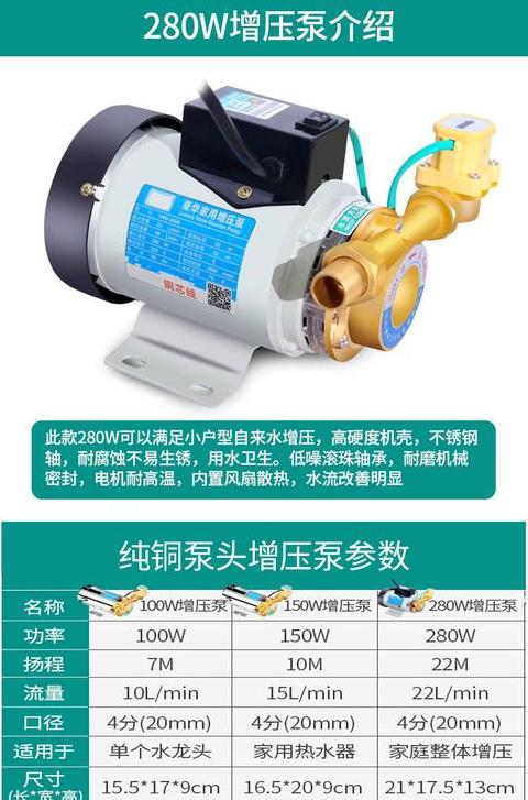一般家用增压泵多少w