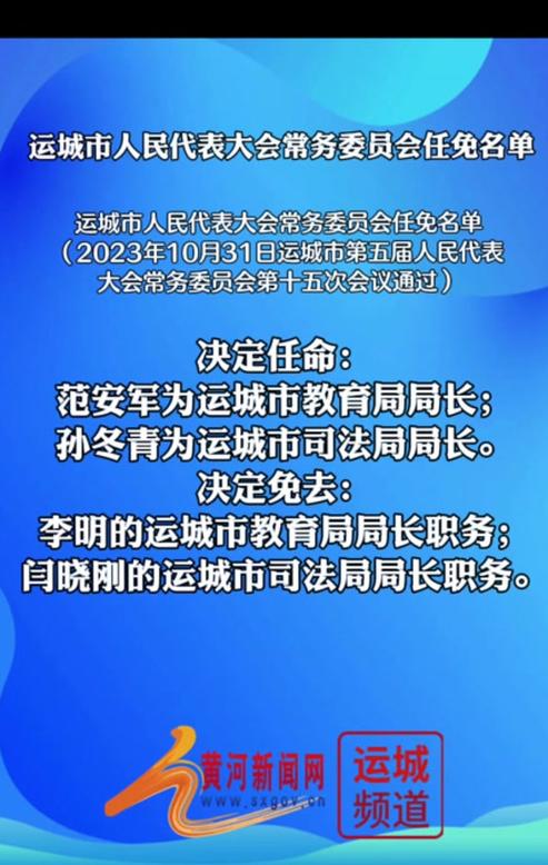 运城最新任免决定